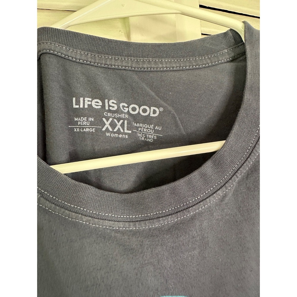 Life Is Good Women's Size XXL Navy Rainbow Ombre Logo SS Crusher Tee T-Shirt - Picture 2 of 5